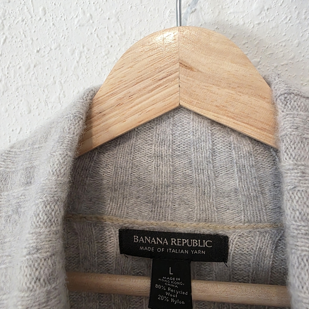 Banana Republic Gray Wool Blend Turtleneck Sweater L - Picture 6 of 7